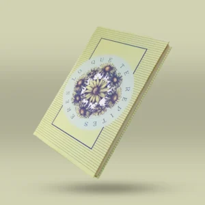 Libreta ilustrada con diseño artístico original de flores en círculo y la frase motivadora: Eres lo que te repites. Perfecta para escribir, planear y cultivar pensamientos positivos. Producto hecho en Colombia.
