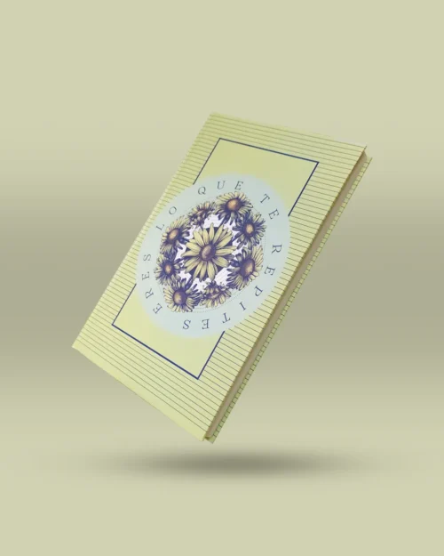 Libreta ilustrada con diseño artístico original de flores en círculo y la frase motivadora: Eres lo que te repites. Perfecta para escribir, planear y cultivar pensamientos positivos. Producto hecho en Colombia.